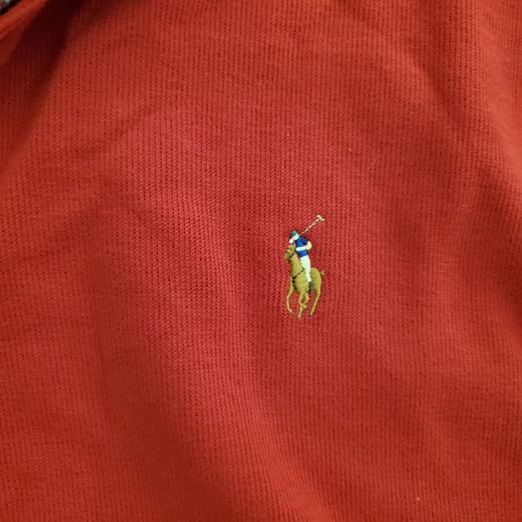 Vintage Polo Ralph Lauren Mens Red Estate Rib 1/4 Zip Pullover Sweater Sz L 6 - Picture 2 of 6
